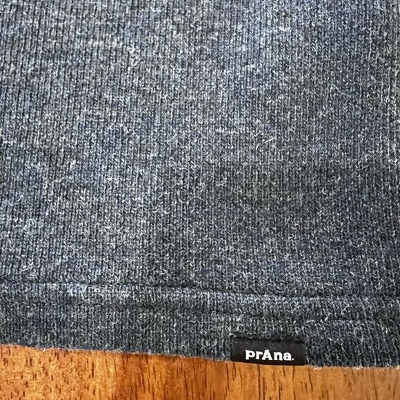 prAna Route Tracker 1/4 Zip Pullover Navy Heather Wool Blend Outdoor Hiking XL - Picture 3 of 5